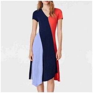 Tory Burch Walden Colorblock Asymmetrical Dress